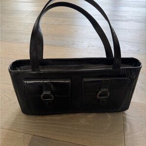 Vintage Black Leather Handbag BCBG